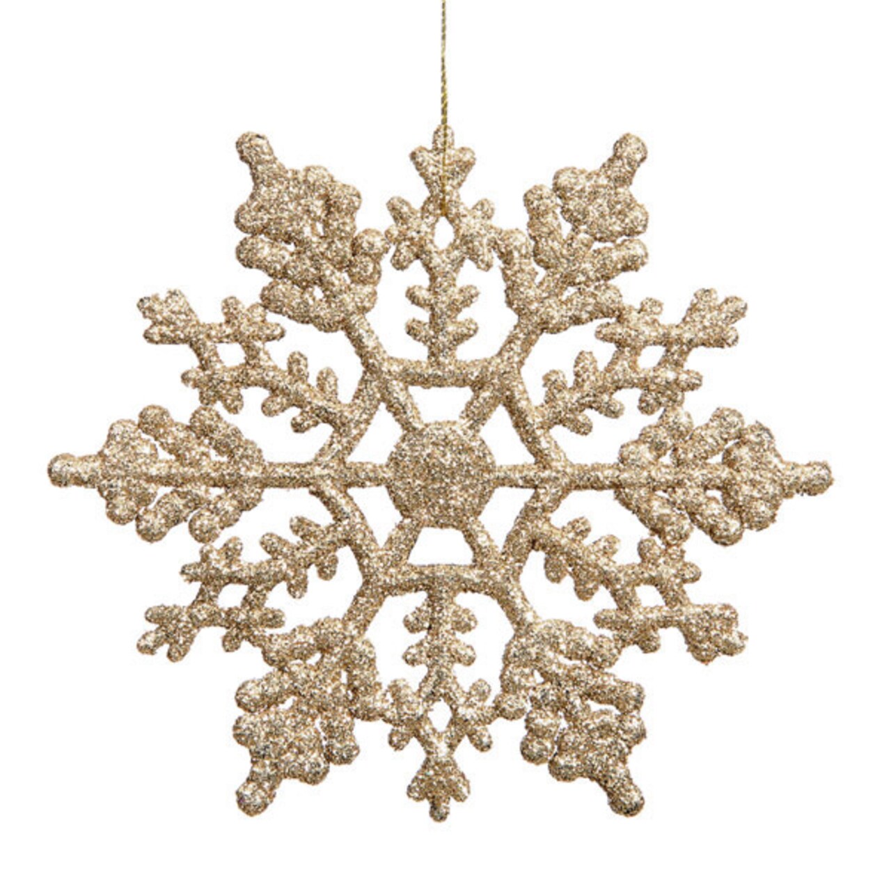 Northlight Glitter Snowflake Christmas Ornaments - 4" - Champagne Gold - 24ct